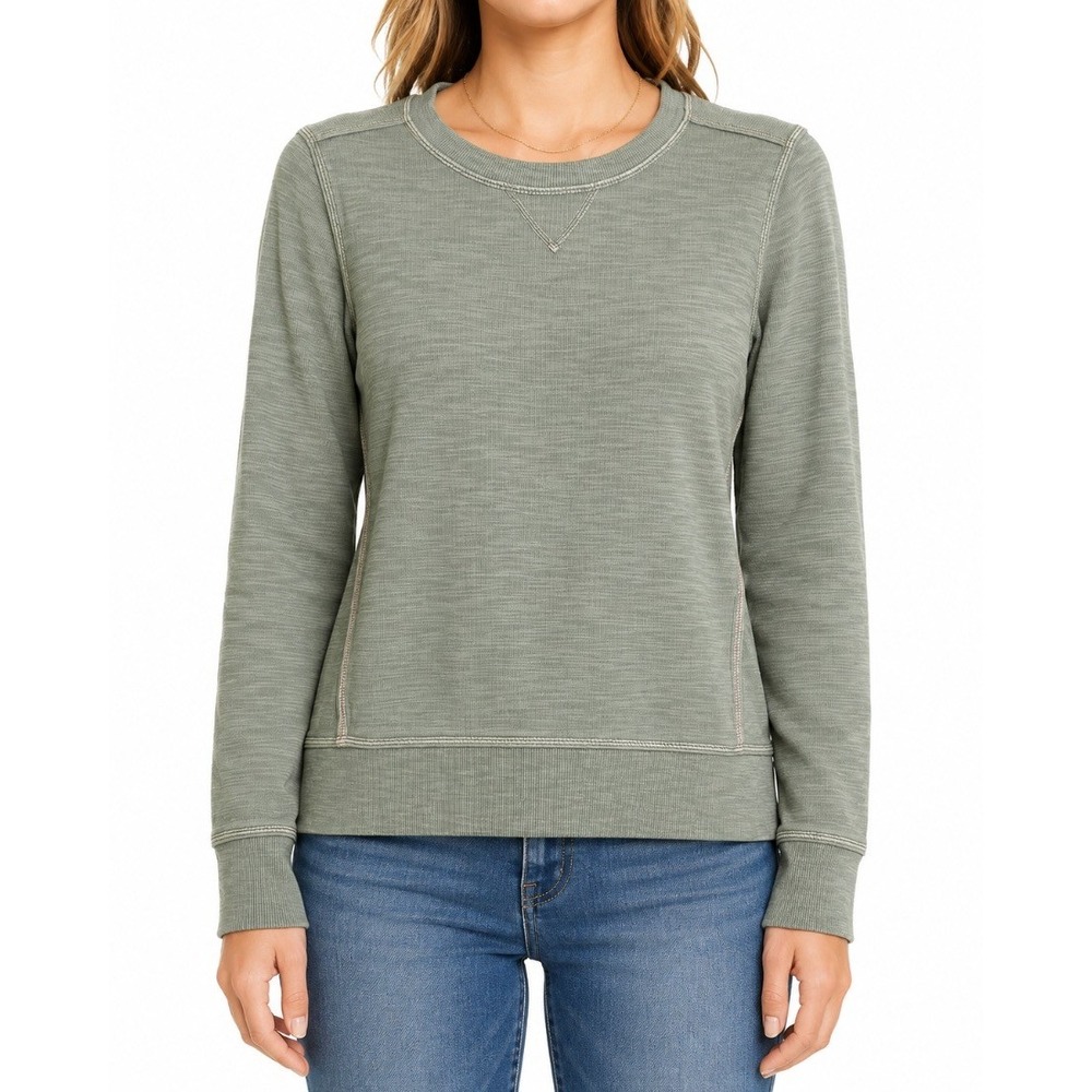 Tommy Bahama Womens Sweatshirt Sage Green Crewneck Pullover Top XS
